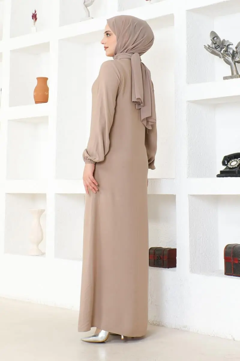 A Pile Viskon Elbise-detail