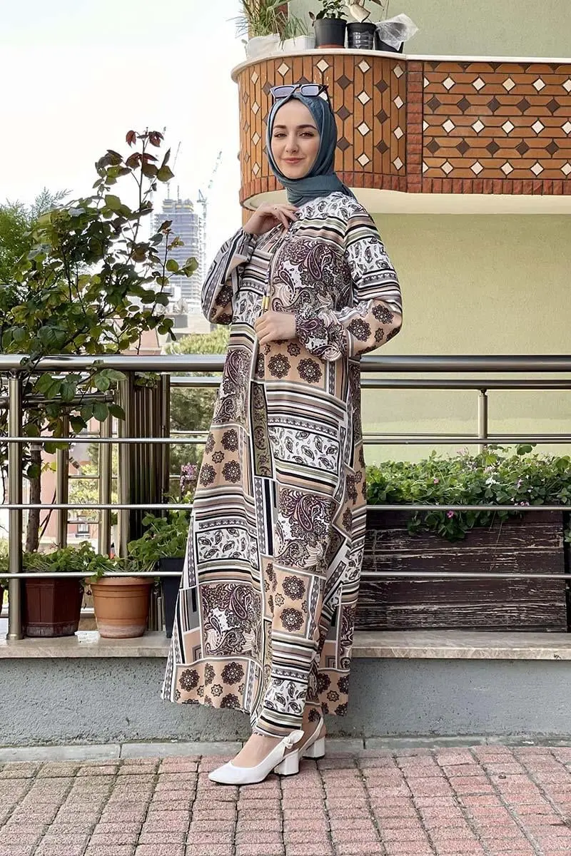 A Pileli Desenli Elbise-detail