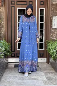 A Pleated Patterned Dress