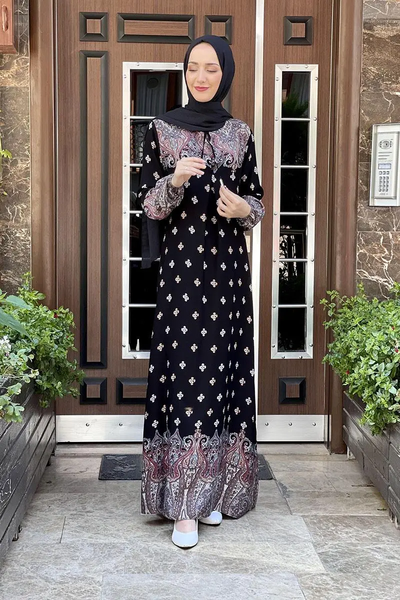 A Pileli Desenli Elbise-detail