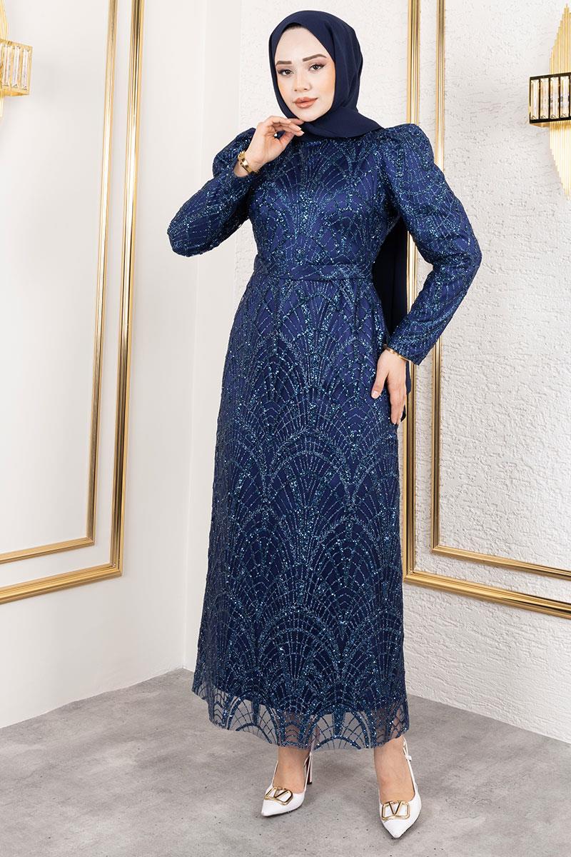 Glitter Pencil Evening Dress