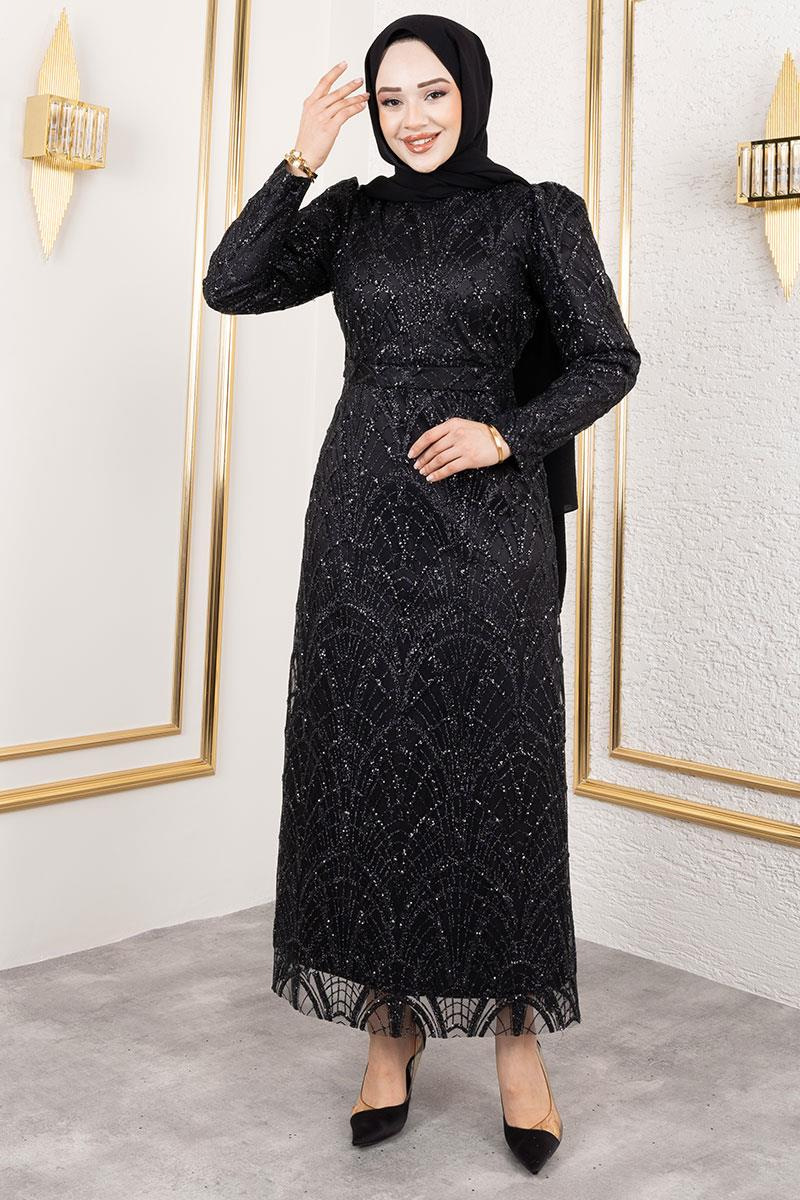 Glitter Pencil Evening Dress