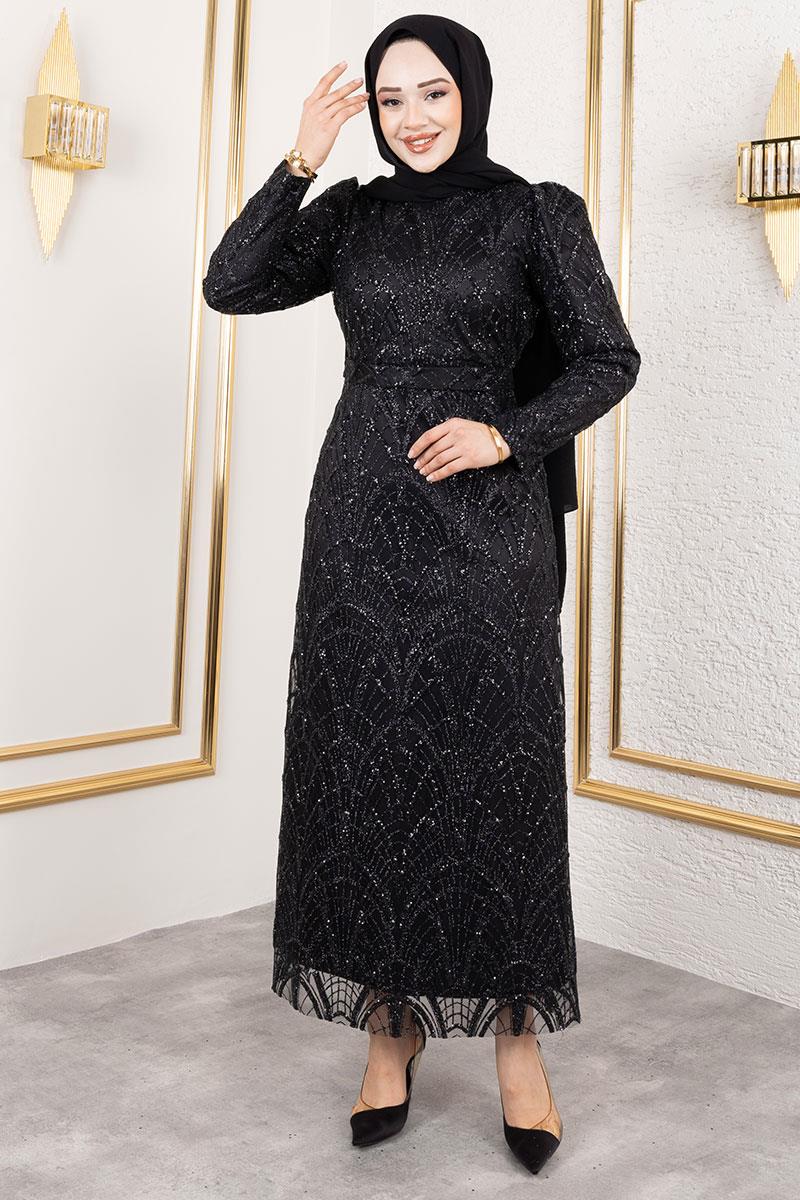 Glitter Pencil Evening Dress