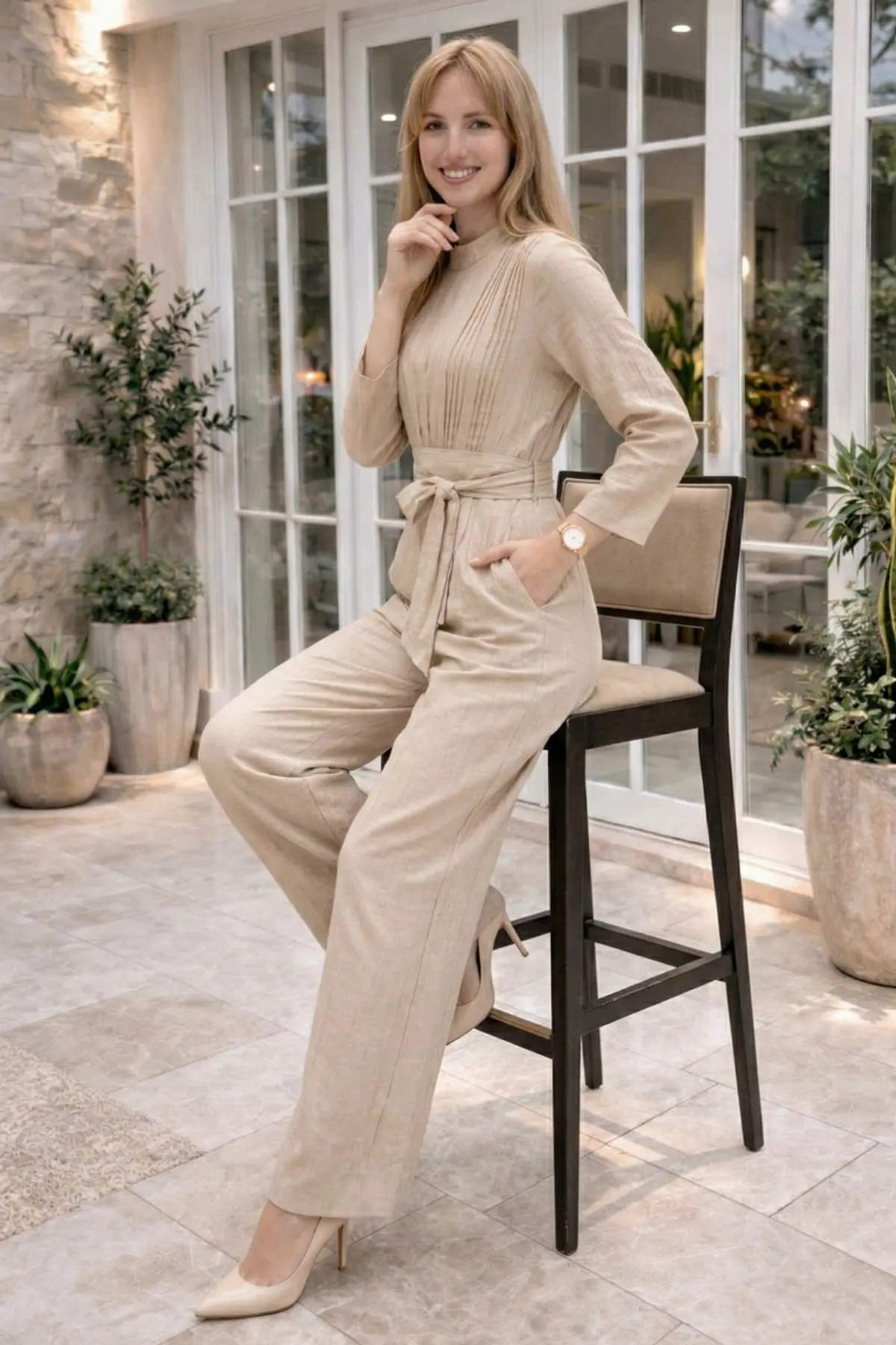 Afra Tencel Jumpsuit-detail
