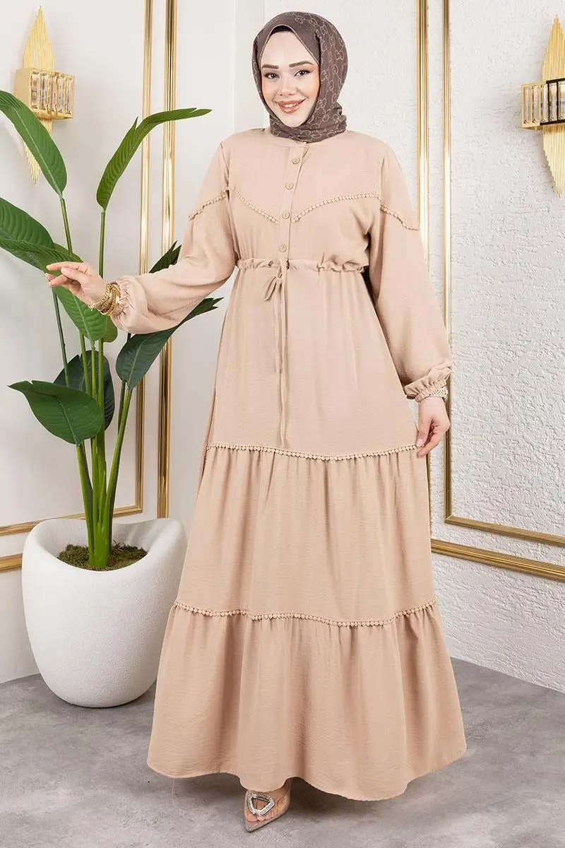 Alisa Aerobin Elbise Bej-detail