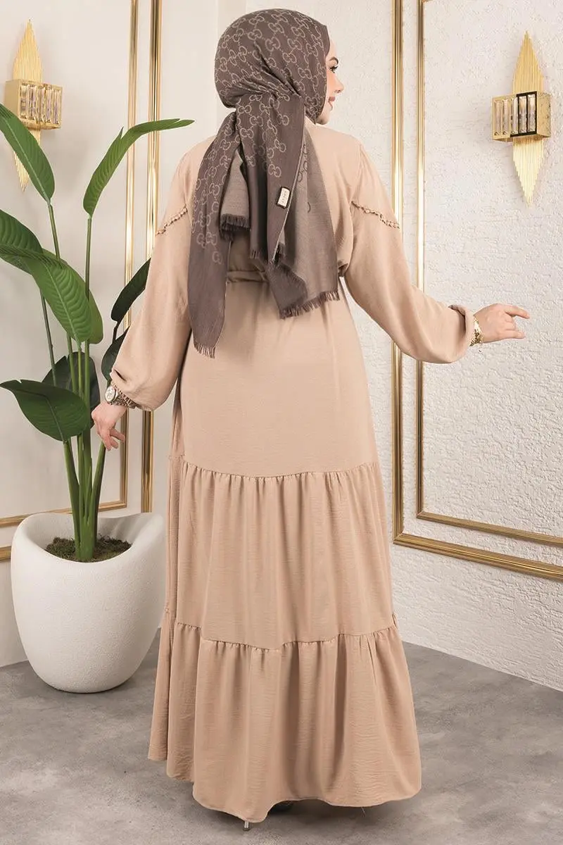 Alisa Aerobin Elbise Bej-detail