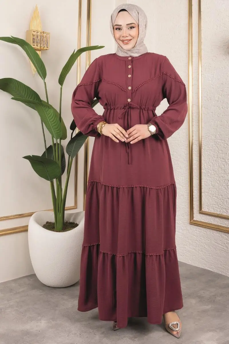 Alisa Aerobin Elbise Bordo-detail