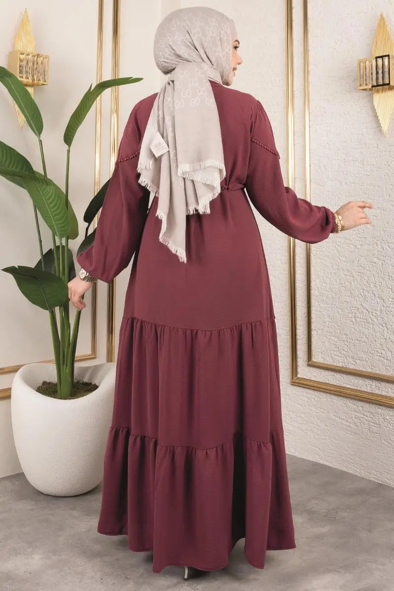 Alisa Aerobin Elbise Bordo-detail