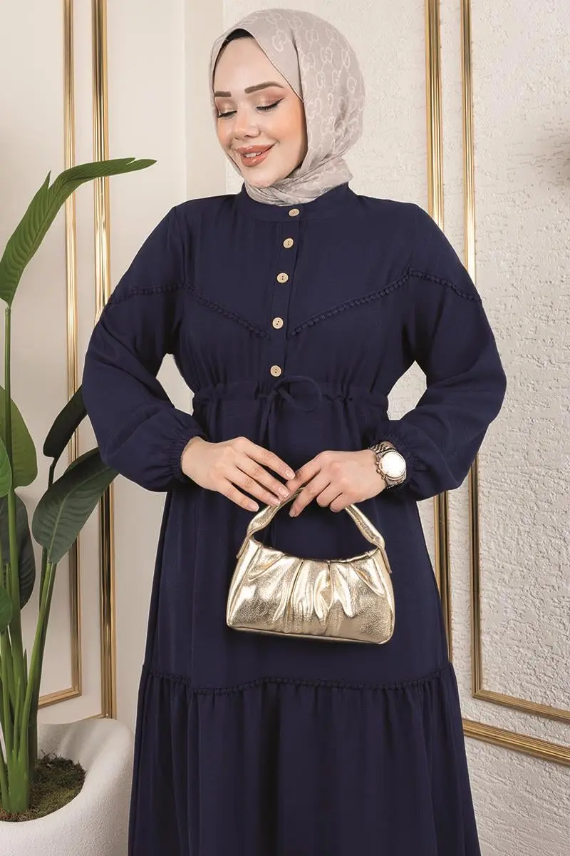 Alisa Aerobin Elbise Lacivert-detail