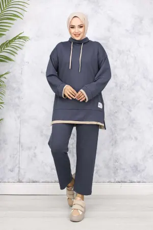 Collared Double Set With Coat Of Arms Detail