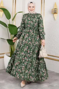 Asel Çiçekli Viskon Elbise