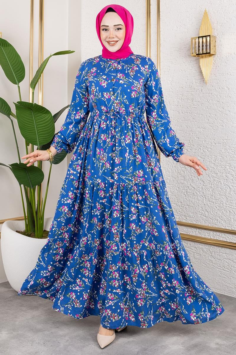 Asel Floral Viscose Dress