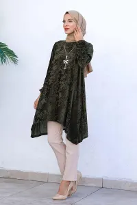 Asymmetric Model Velvet Tunic