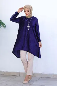 Asymmetric Model Velvet Tunic