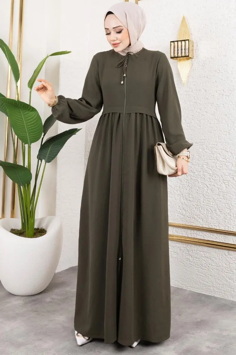 Lace-up Aerobin Abaya-detail