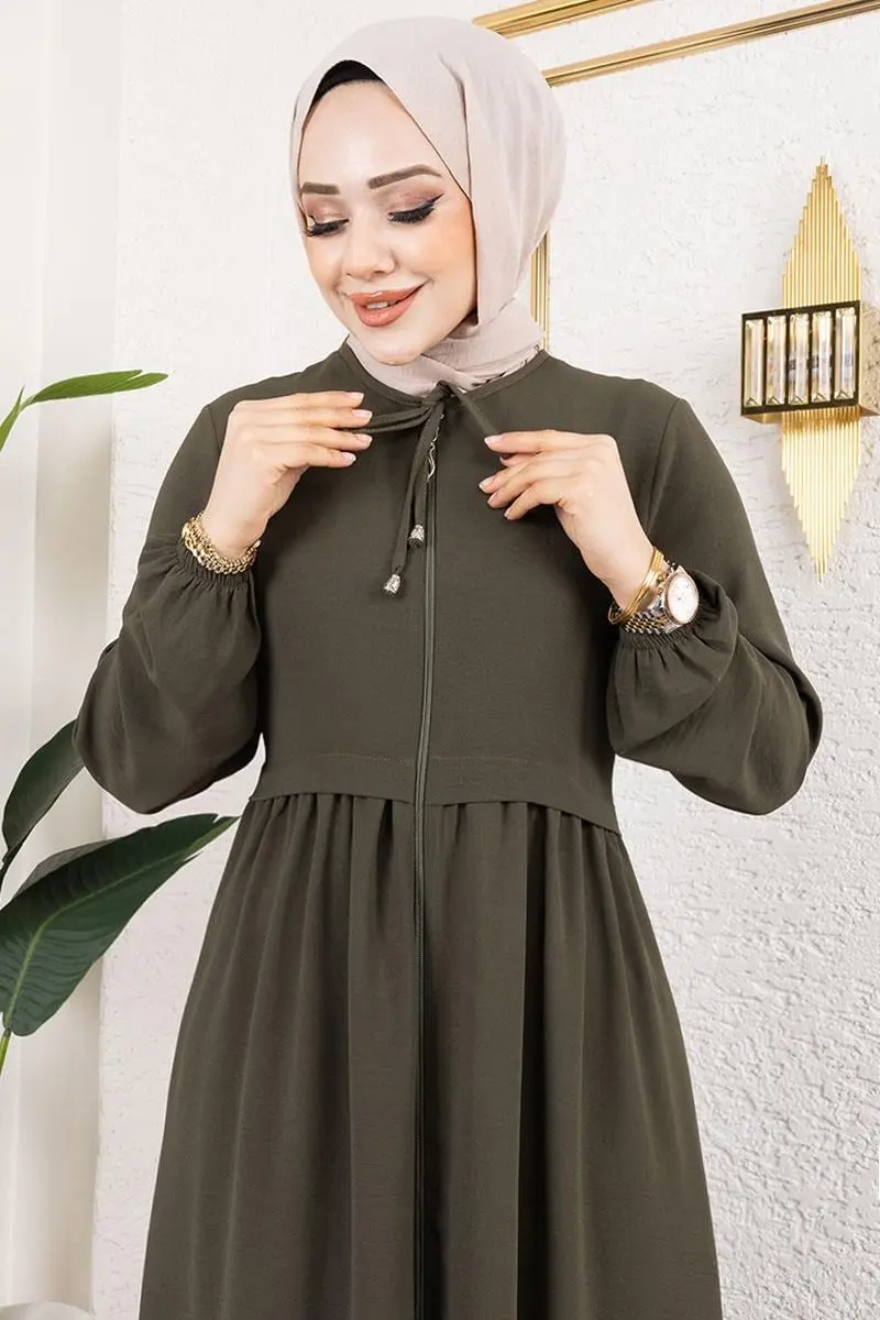 Lace-up Aerobin Abaya-detail