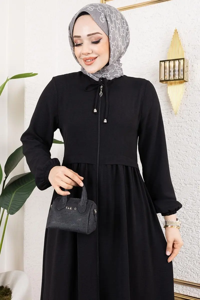 Lace-up Aerobin Abaya-detail
