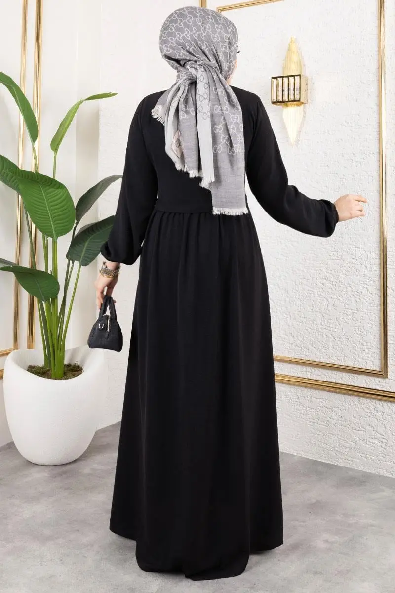 Lace-up Aerobin Abaya-detail