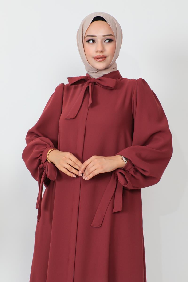 Lace-up Balloon Sleeve Abaya