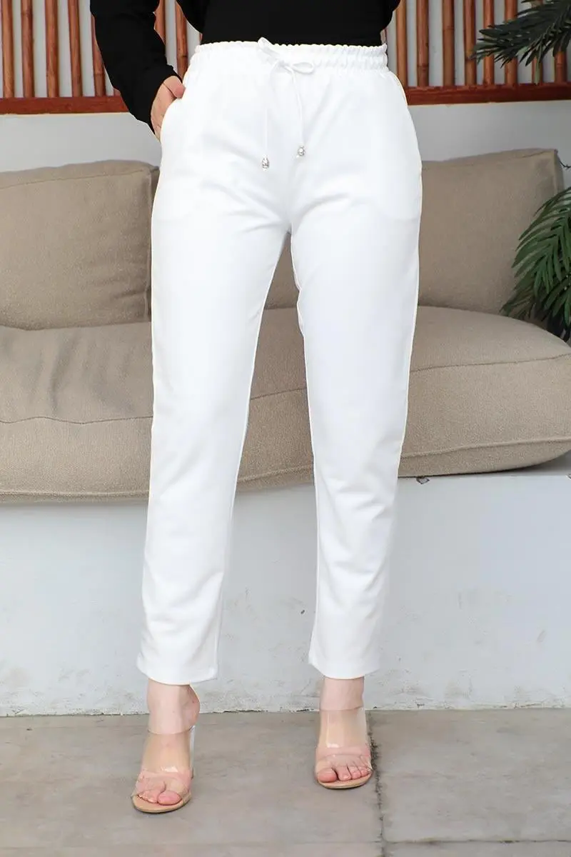 Bağcıklı Kadın Pantolon Kahverengi-detail