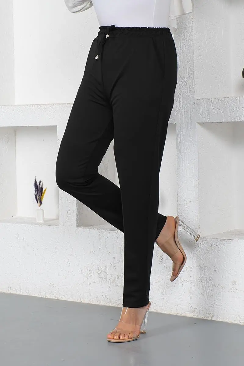 Bağcıklı Kadın Pantolon Kahverengi-detail