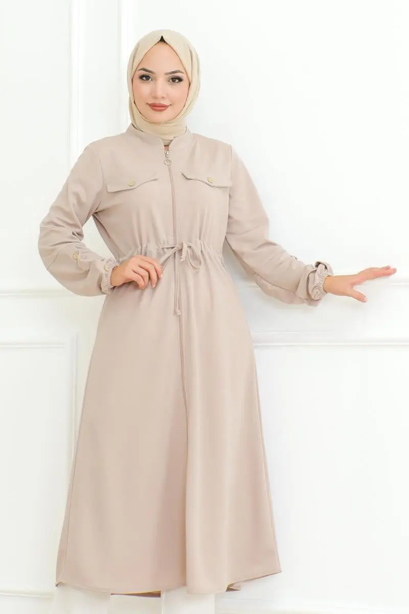 Bağcıklı Tesettür Kap Vizon-detail