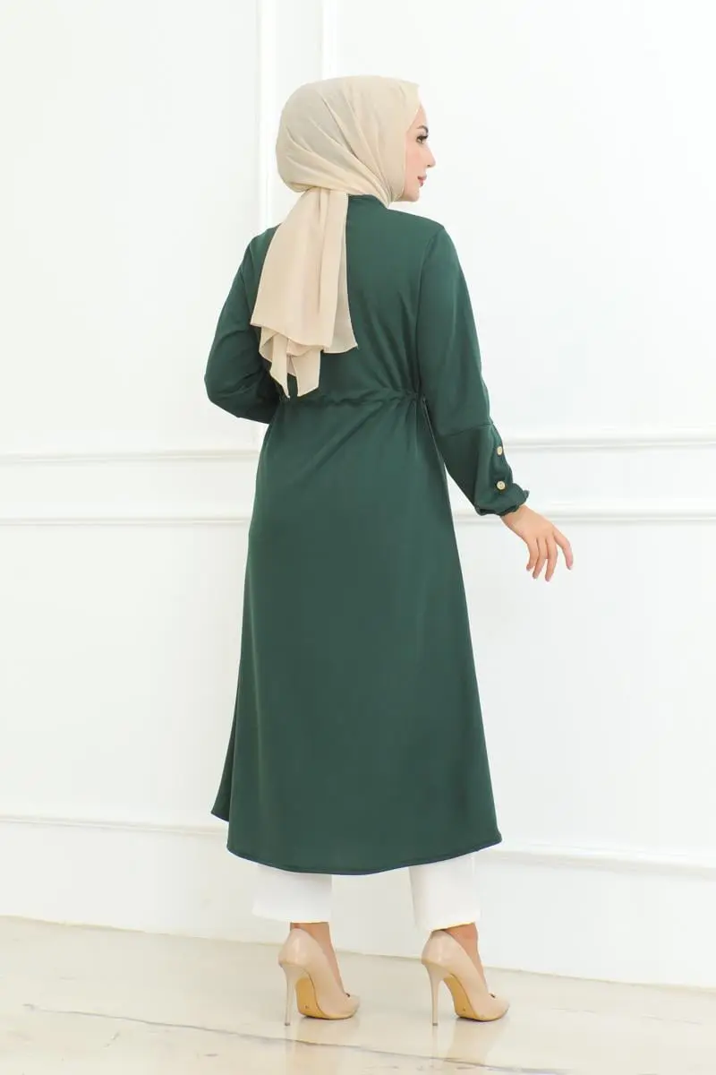 Bağcıklı Tesettür Kap Zümrüt Yeşili-detail
