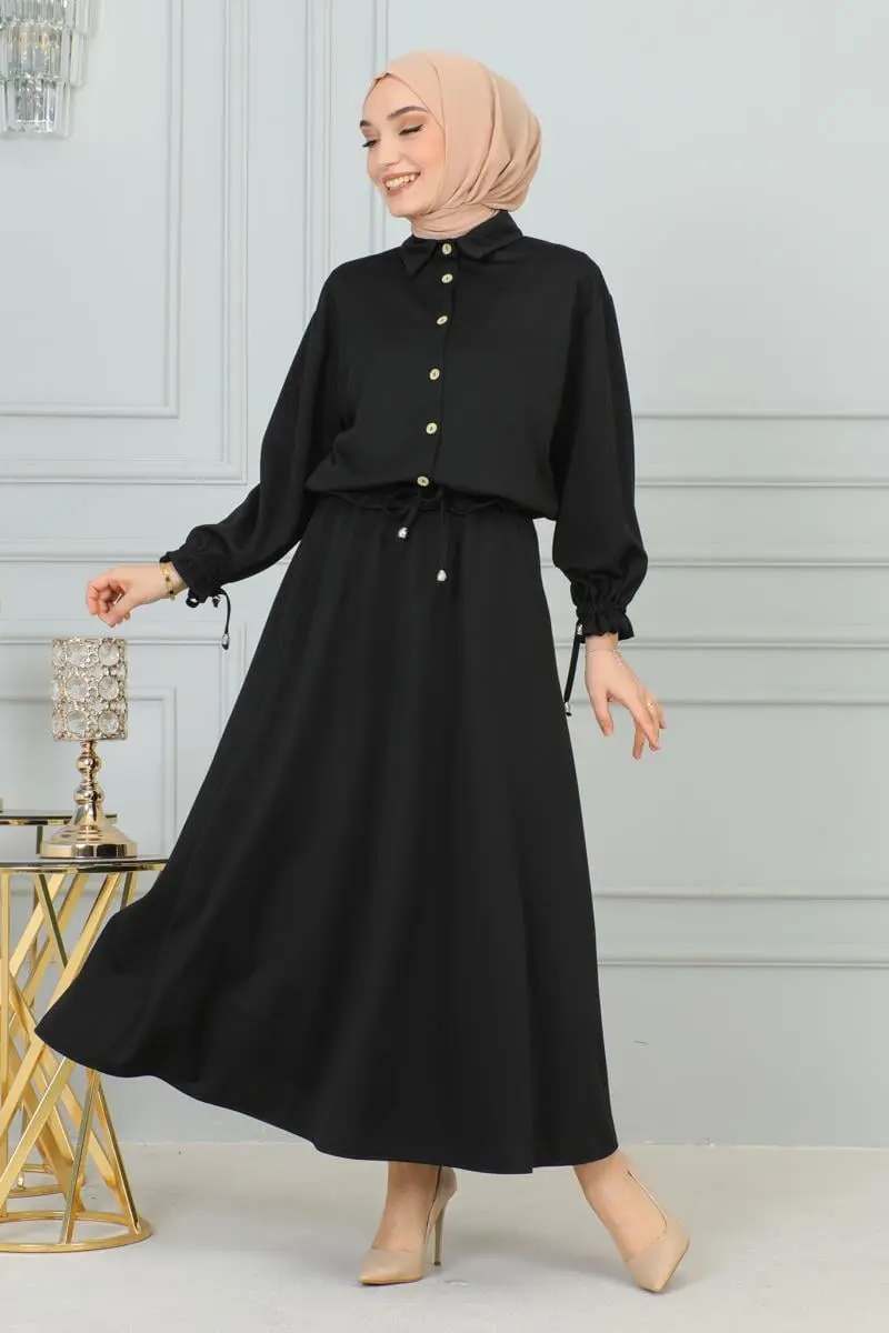 Lace-up Hijab Suit-detail