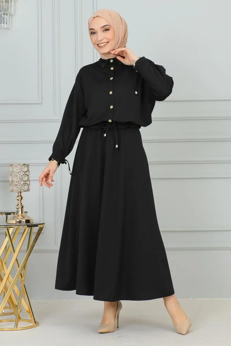 Lace-up Hijab Suit-detail