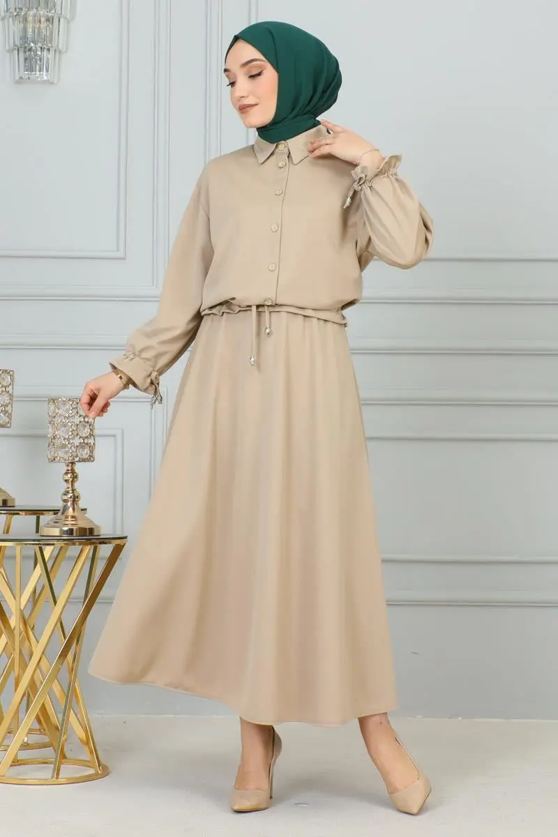 Lace-up Hijab Suit-detail