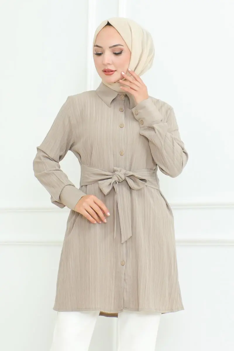 Tie-up Shirt Tunic-detail