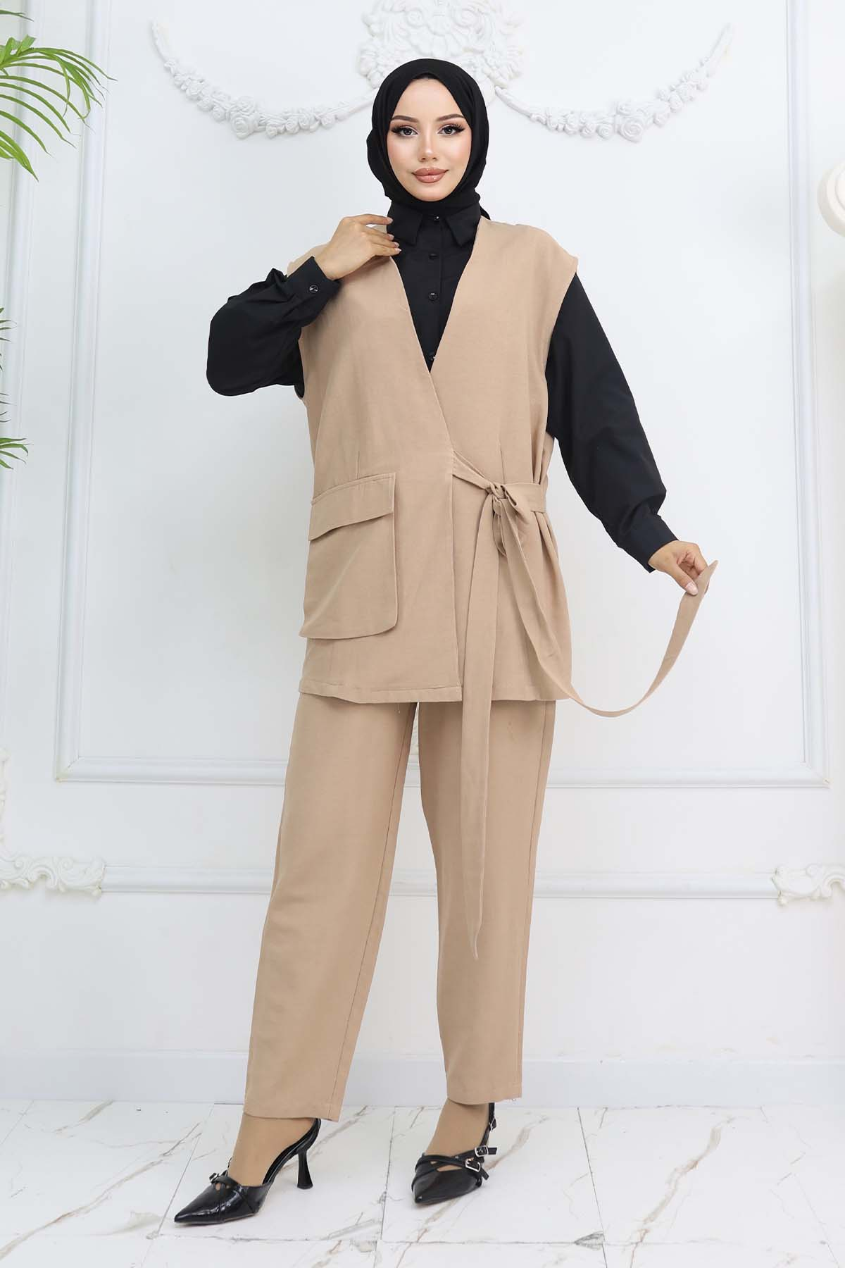 Tied Vest Trouser Set