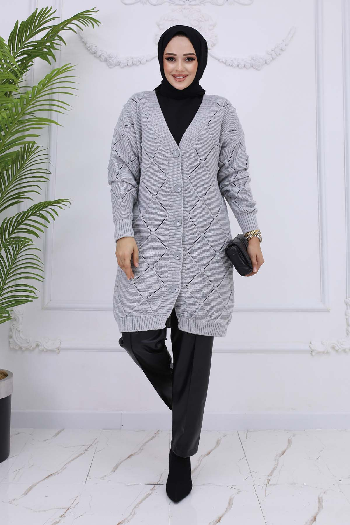 Diamond Patterned Cardigan
