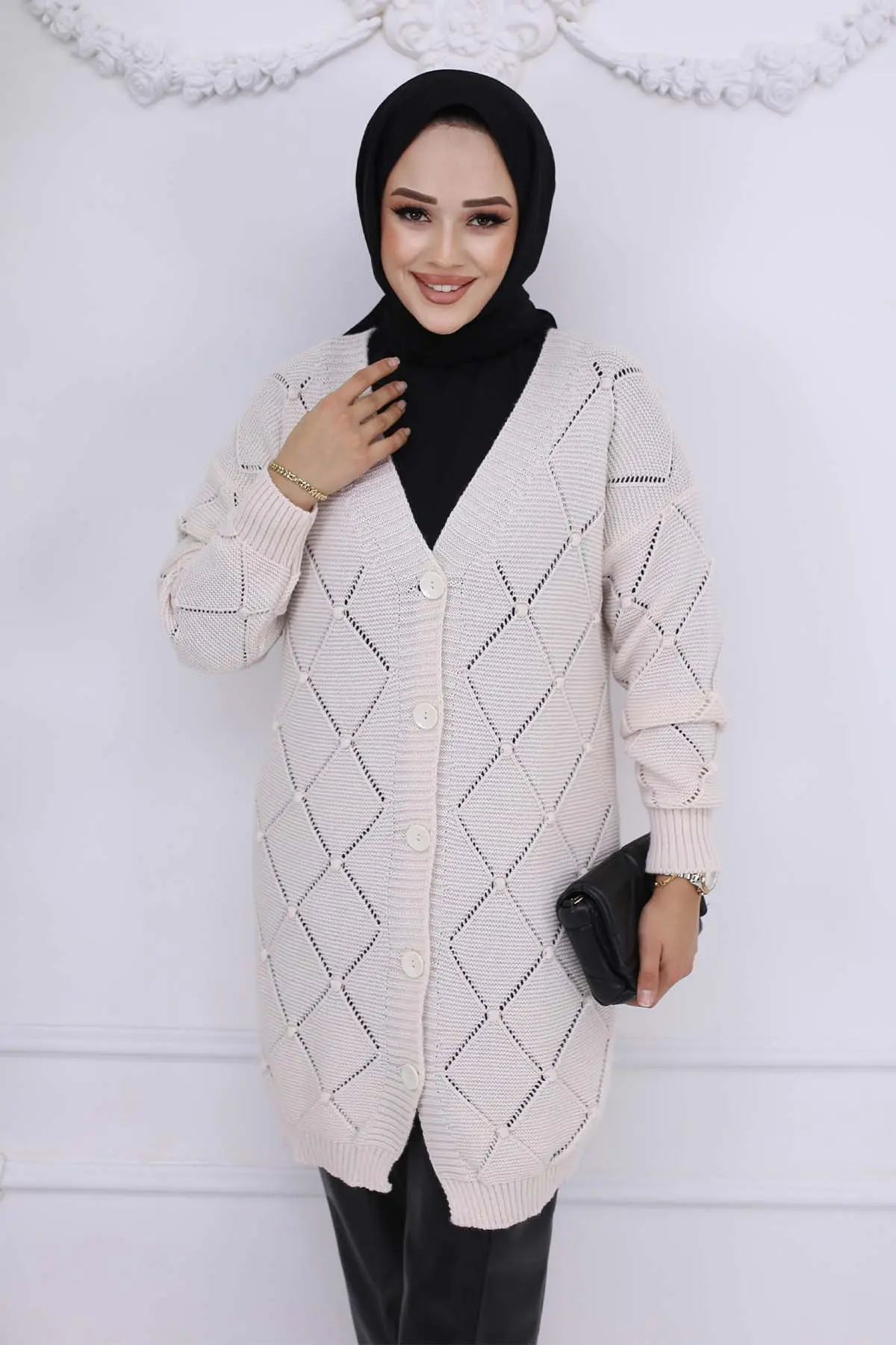 Baklava Desenli Hırka-detail