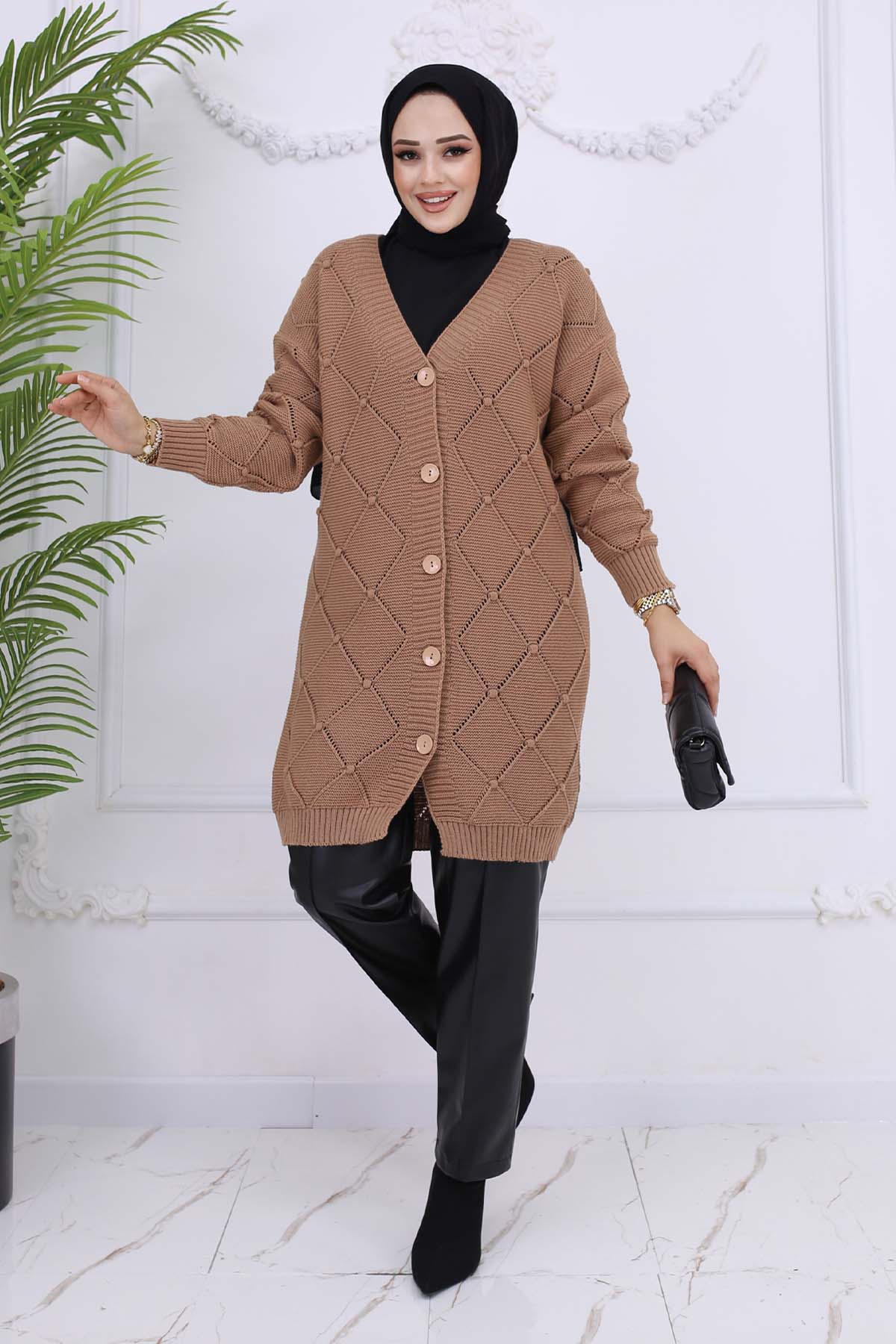 Diamond Patterned Cardigan