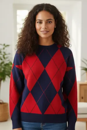 Baklava Desenli Triko Kazak