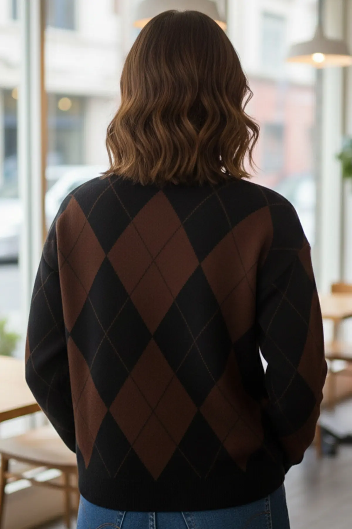 Baklava Desenli Triko Kazak-detail