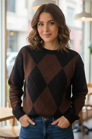 Baklava Desenli Triko Kazak