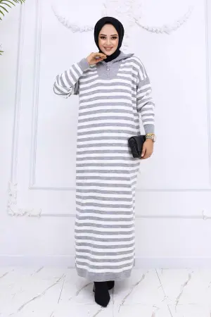 Turtleneck Striped Knitwear Dress