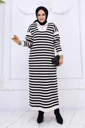 Turtleneck Striped Knitwear Dress