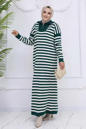 Turtleneck Striped Knitwear Dress