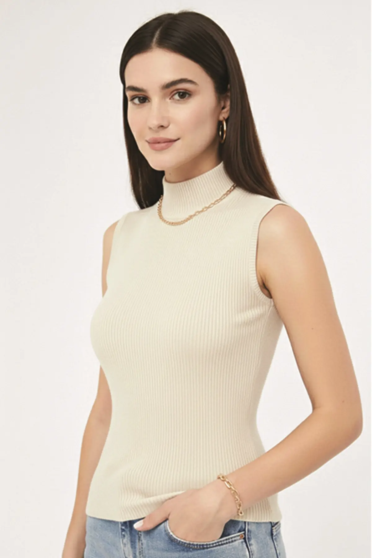 Turtleneck Knit Bodysuit-detail