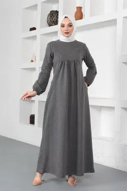 Balon Kol Spor Elbise Antrasit