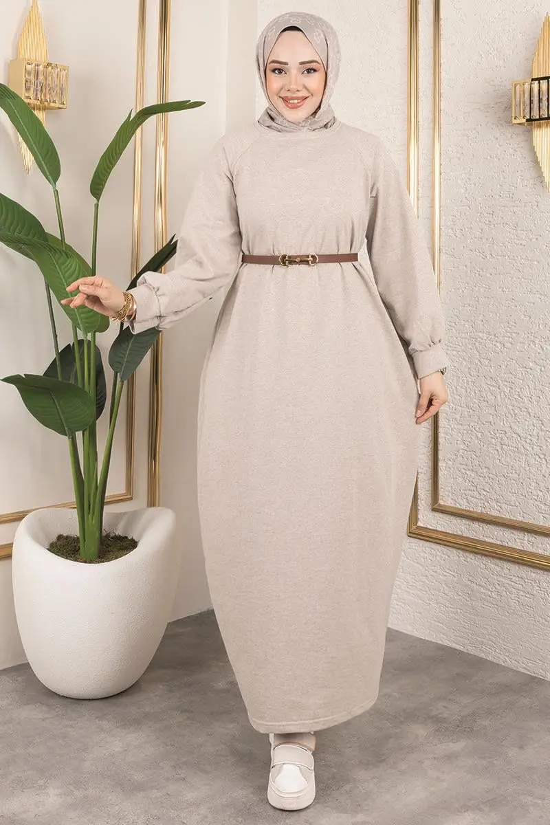 Balon Model Spor Elbise Bej-detail