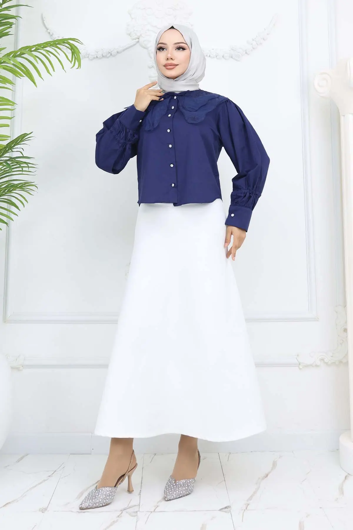 Bebe Yaka Kısa Gömlek-detail