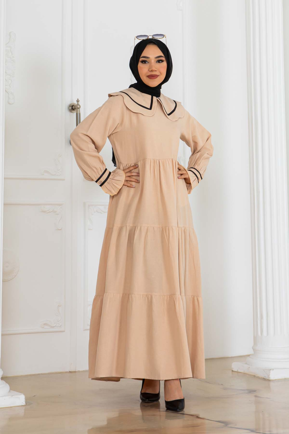 Baby Collar Dress Beige