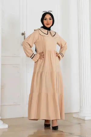 Baby Collar Dress Beige