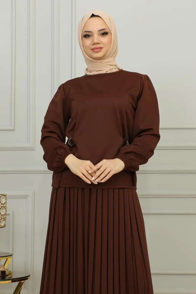 Waist Detailed Pleated Suit-detail