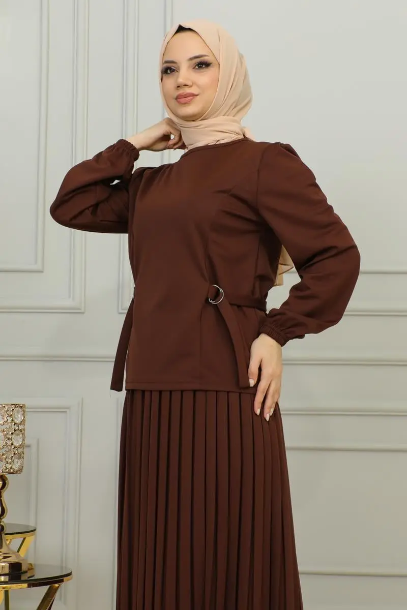 Waist Detailed Pleated Suit-detail