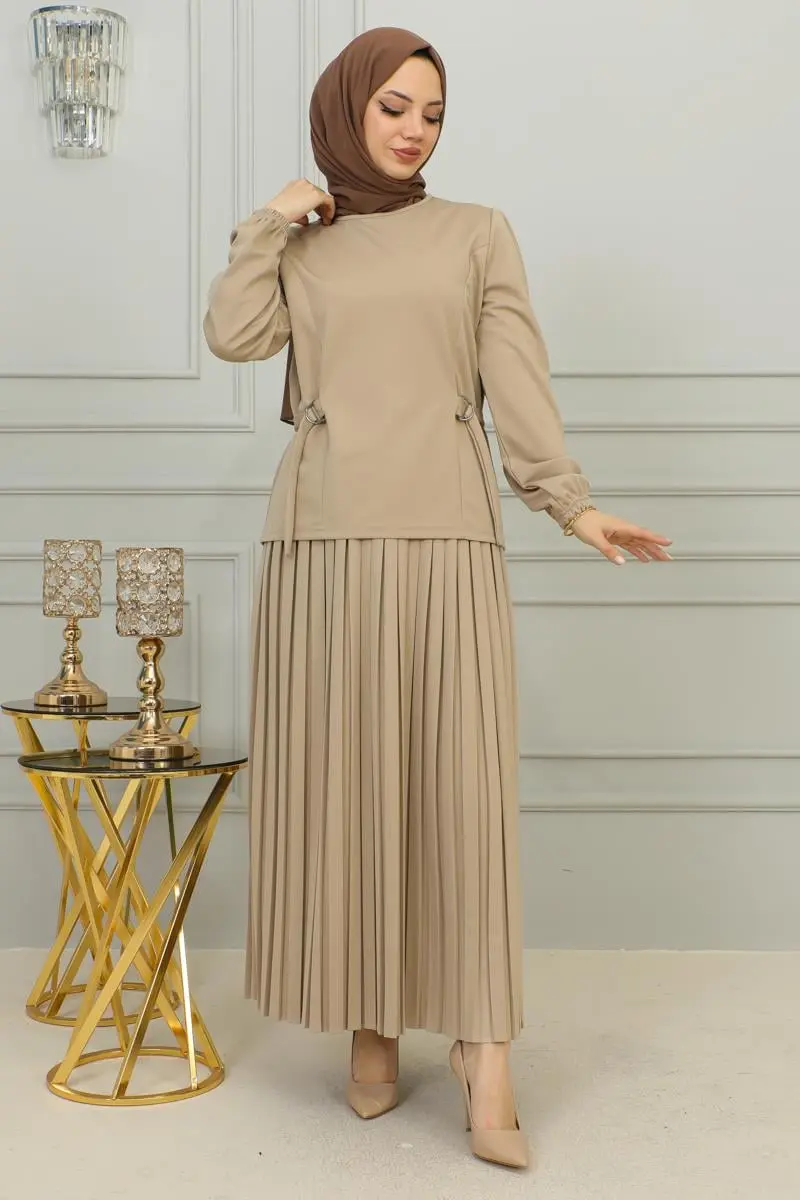 Waist Detailed Pleated Suit-detail